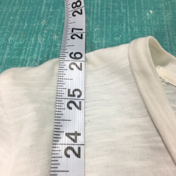 Ann Taylor Loft White V-Neck Ruffles Long Sleeve - Picture 5 of 6